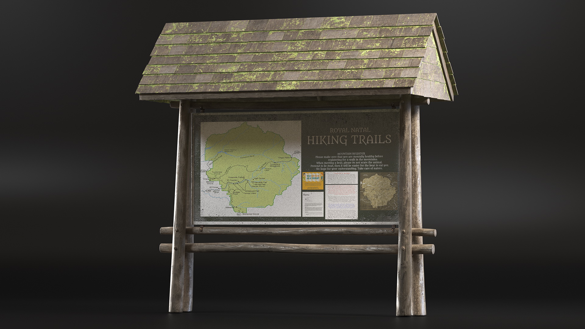 3D Hiking Information Board Old model