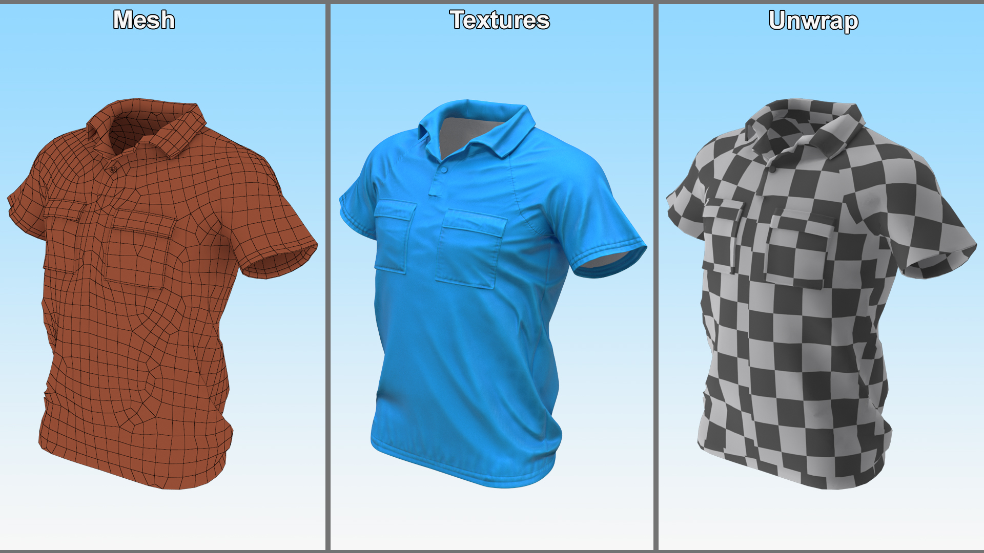 Casual Polo Shirt 3D