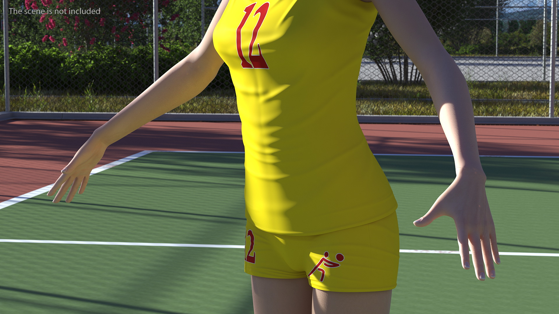 Young Chinese Woman Volleyball Player Rigged 3D model