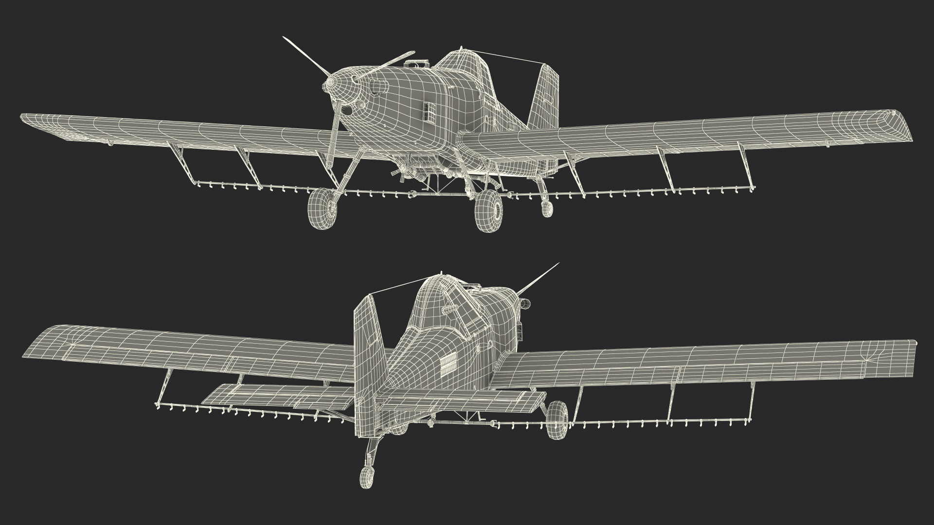 3D Agricultural Aeroplane White model