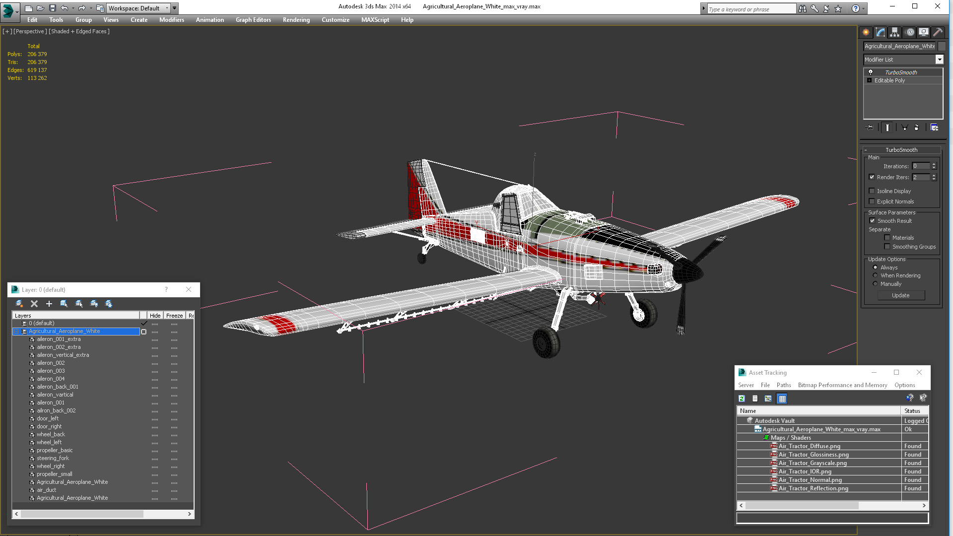 3D Agricultural Aeroplane White model