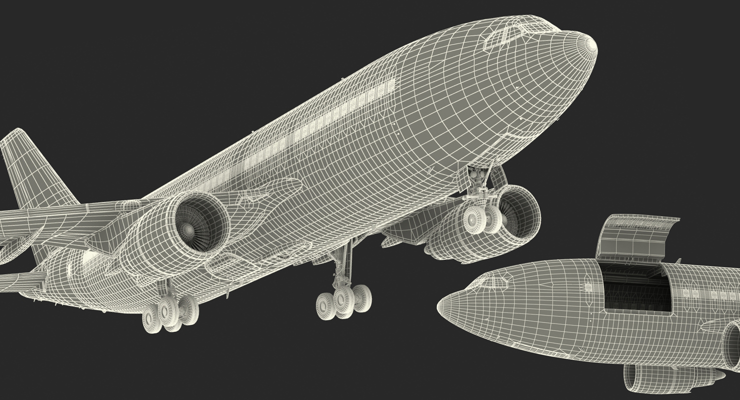 Airbus A310 300F Cargo Aircraft Turkish Cargo Rigged 3D