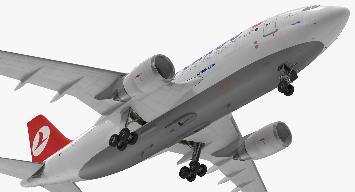 Airbus A310 300F Cargo Aircraft Turkish Cargo Rigged 3D