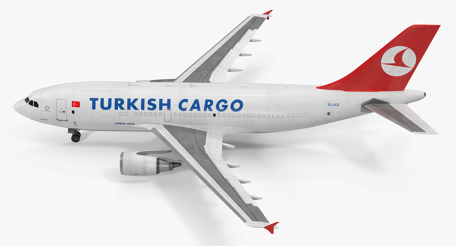 Airbus A310 300F Cargo Aircraft Turkish Cargo Rigged 3D