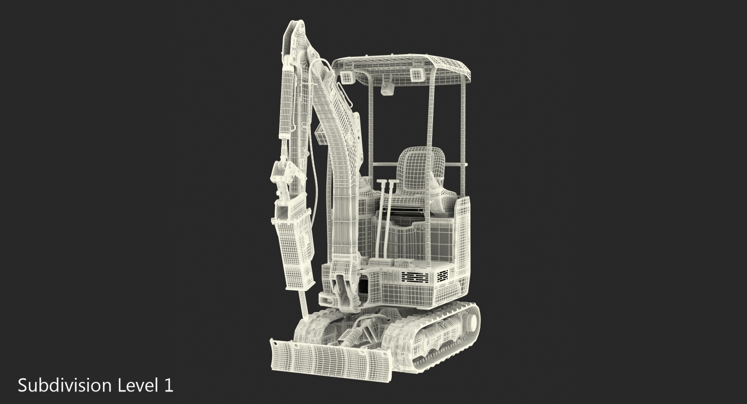 JCB Mini Excavator with Breaker Dirty 3D