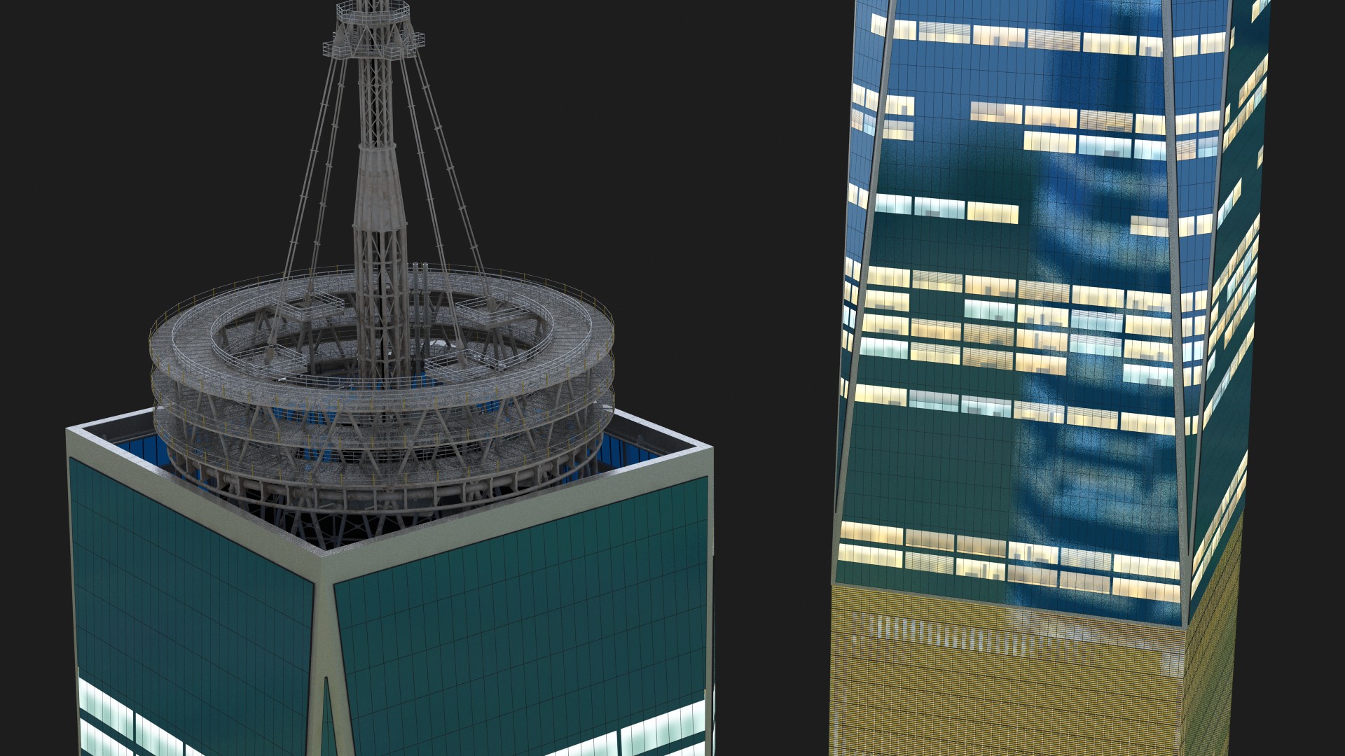 Freedom Tower Night Glow 3D model