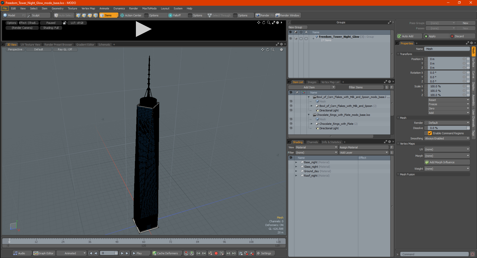 Freedom Tower Night Glow 3D model