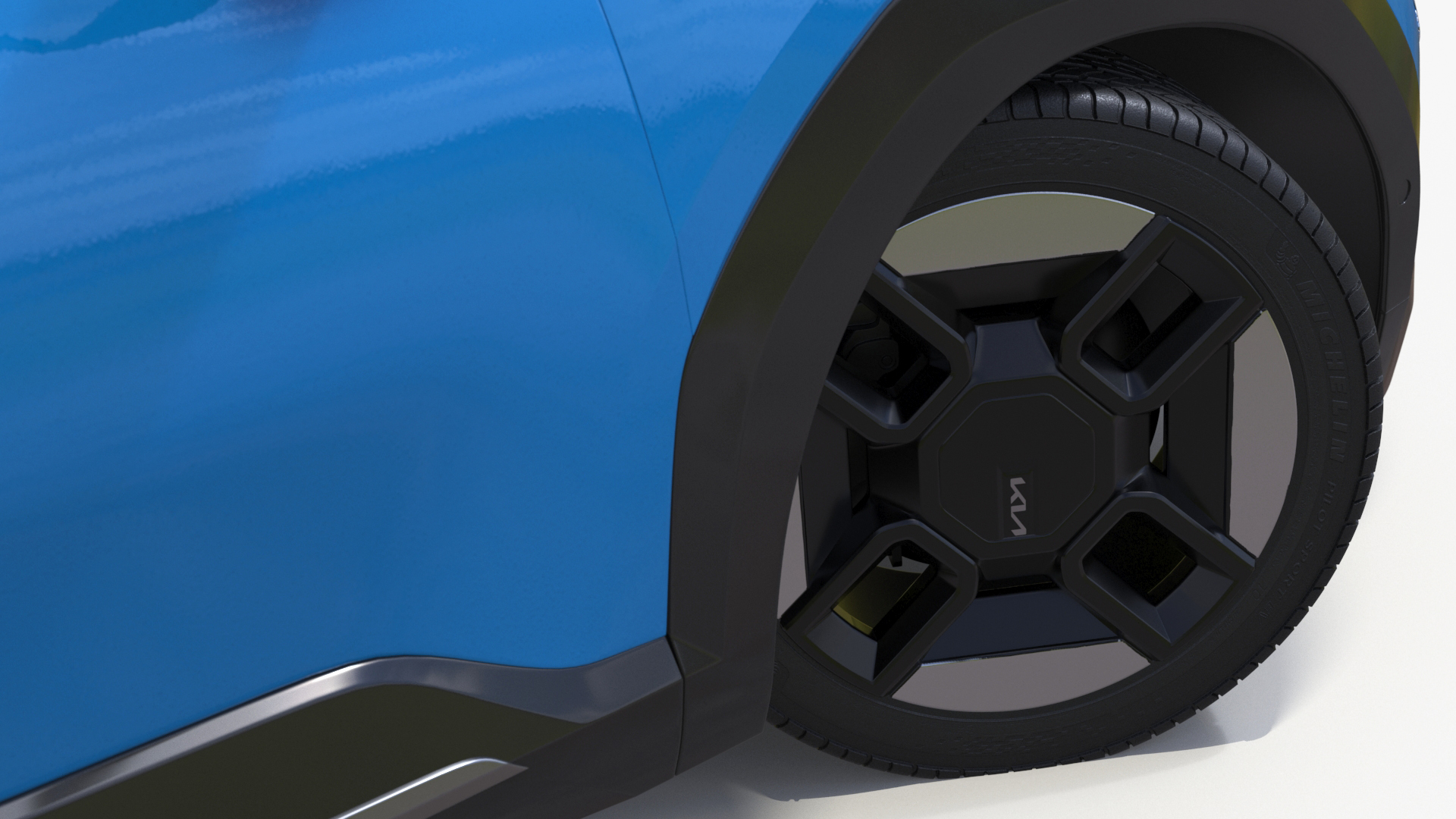 KIA EV9 SUV Ocean Blue Rigged 3D model