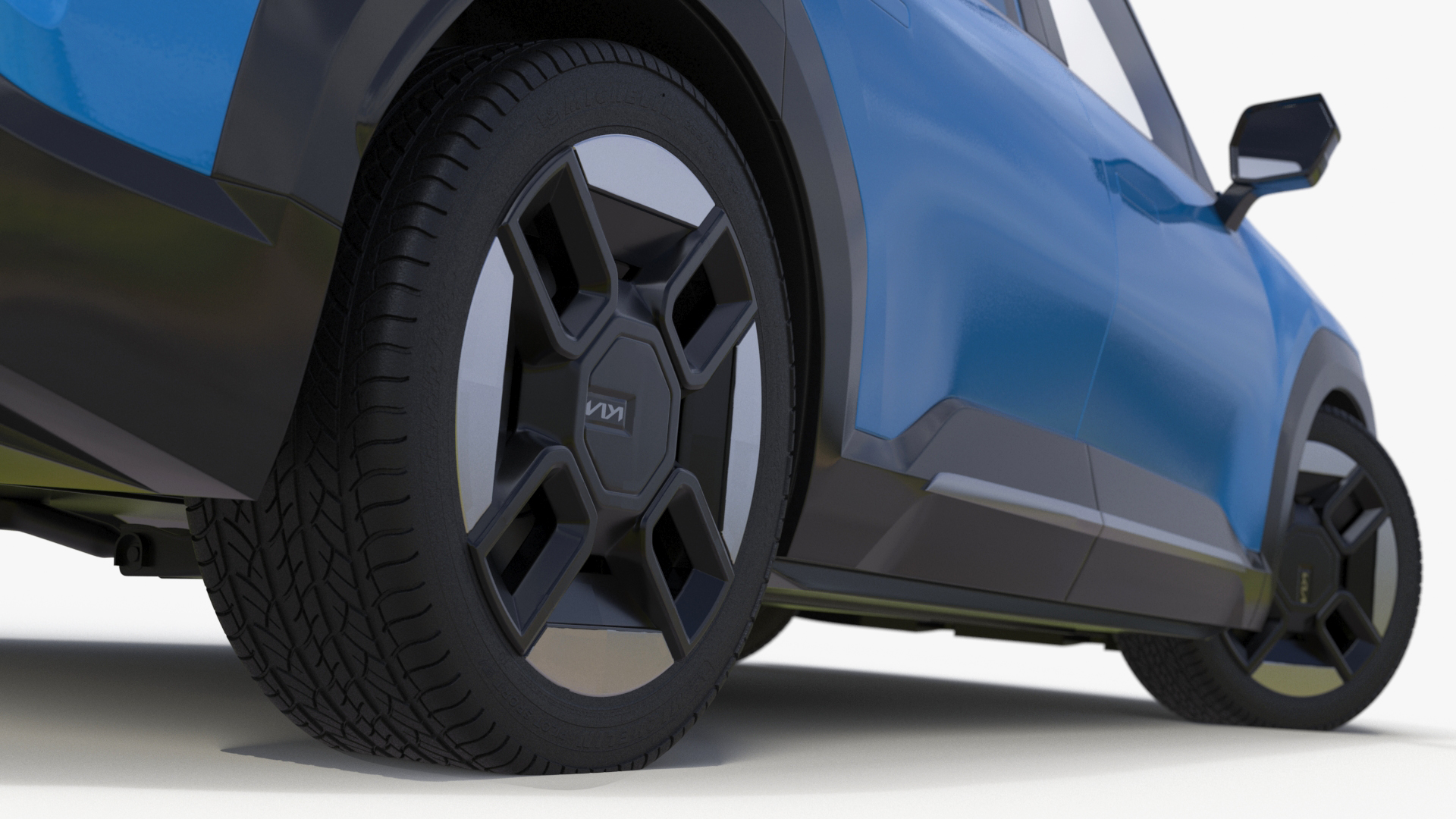 KIA EV9 SUV Ocean Blue Rigged 3D model