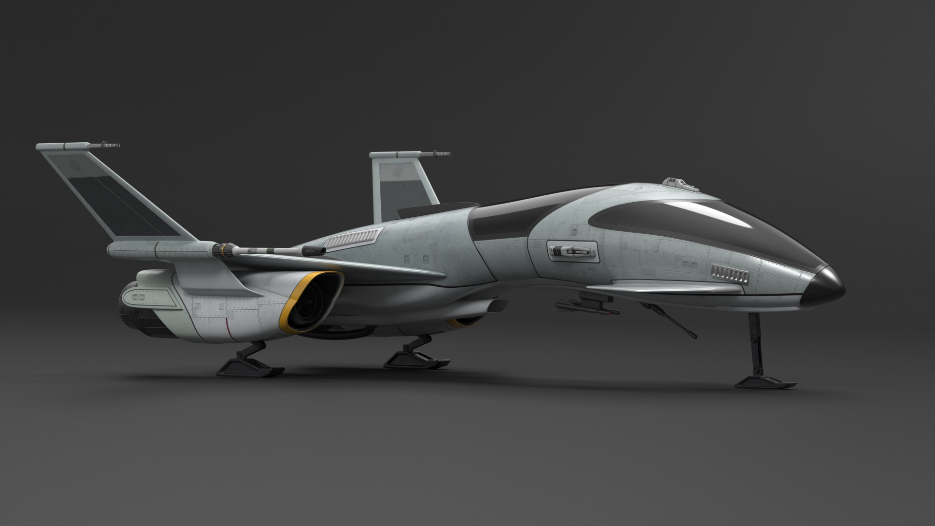 3D Futuristic Fighter Spaceship model