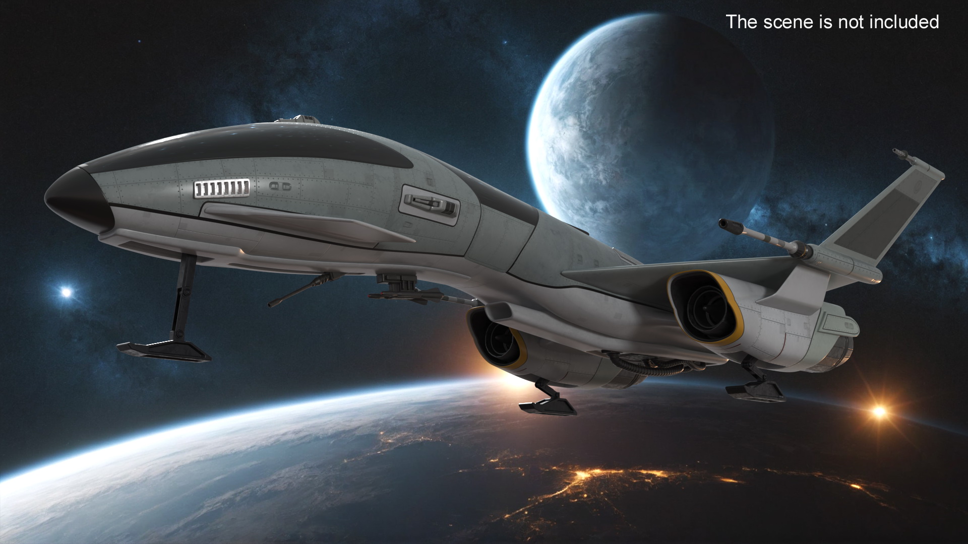 3D Futuristic Fighter Spaceship model