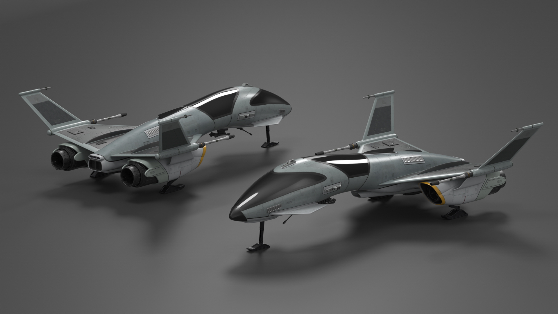 3D Futuristic Fighter Spaceship model