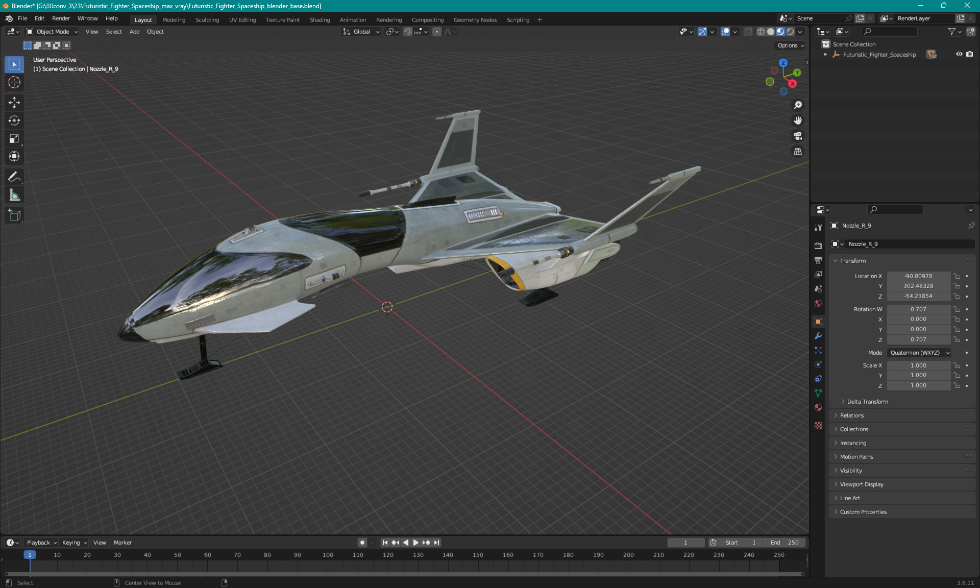 3D Futuristic Fighter Spaceship model