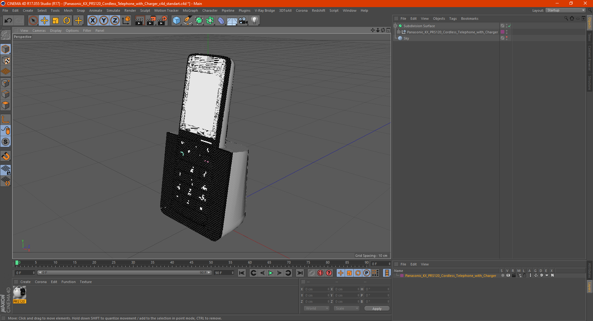 3D Panasonic KX PRS120 Cordless Telephone with Charger