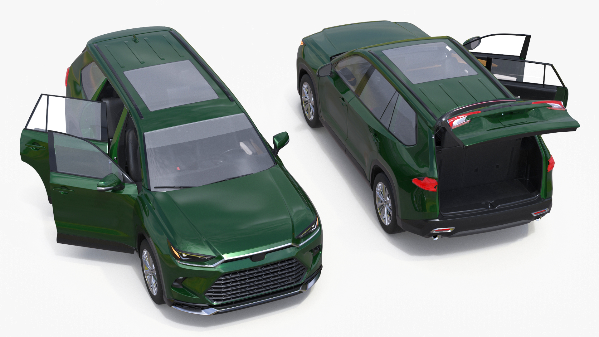 Generic SUV Car Green Colored 3D model