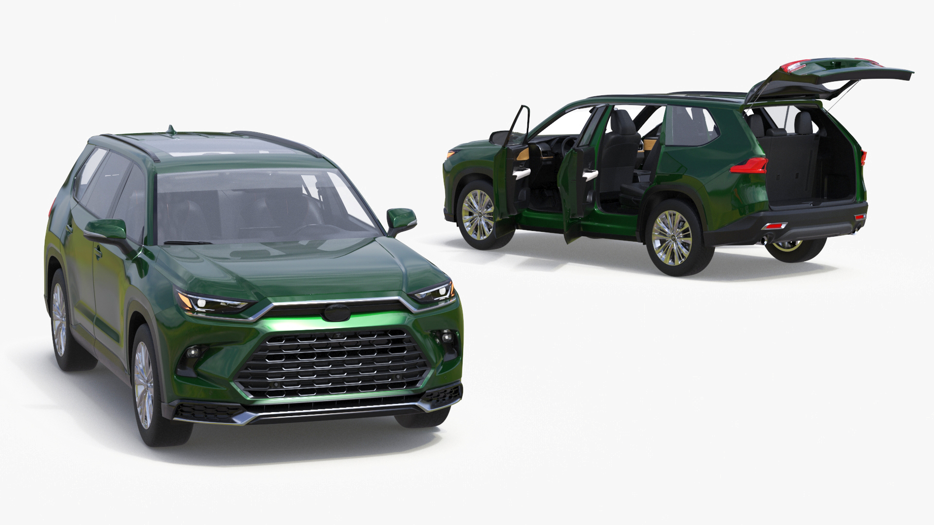 Generic SUV Car Green Colored 3D model