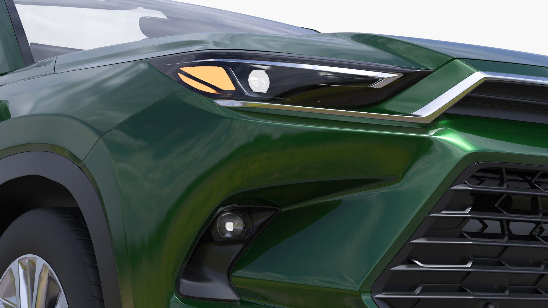 Generic SUV Car Green Colored 3D model