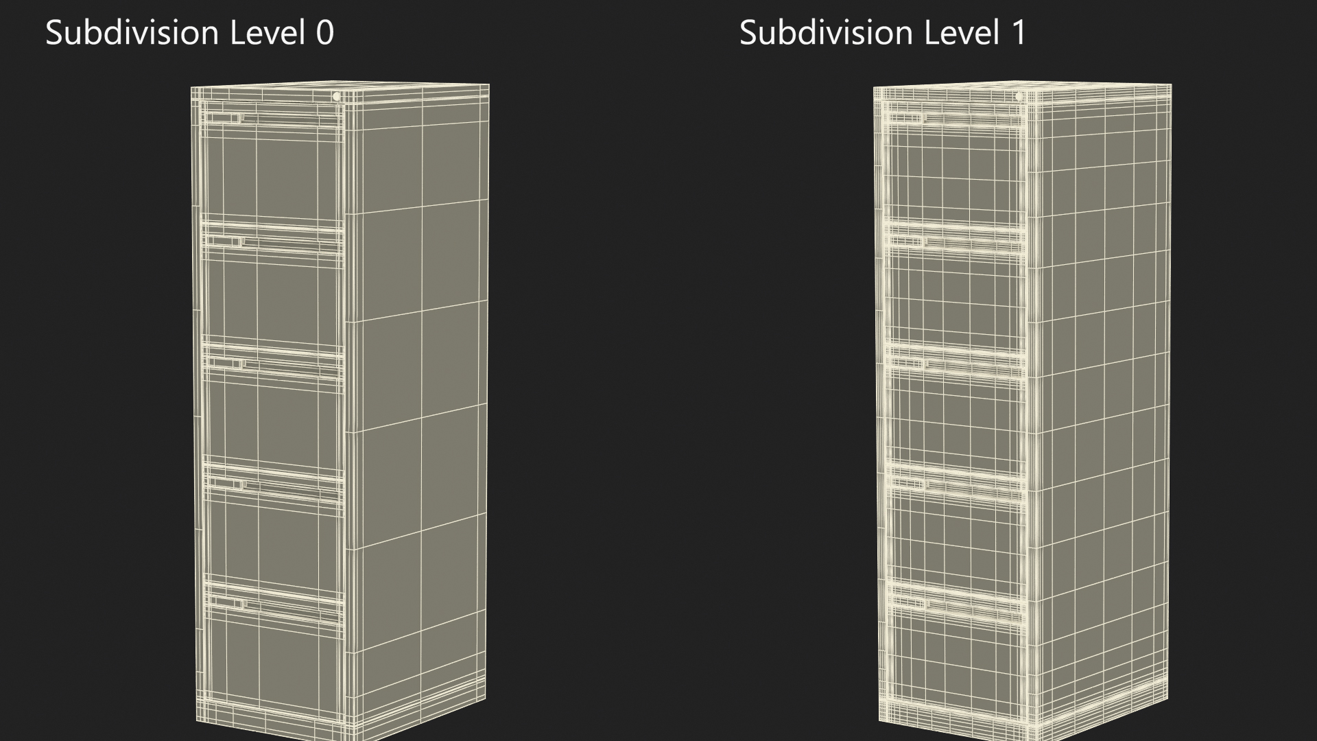 3D Filing Cabinet 5 Drawer Blue model