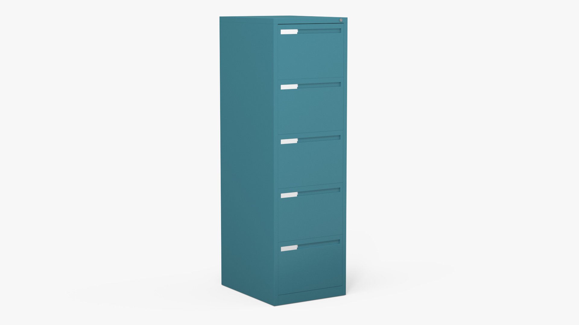 3D Filing Cabinet 5 Drawer Blue model