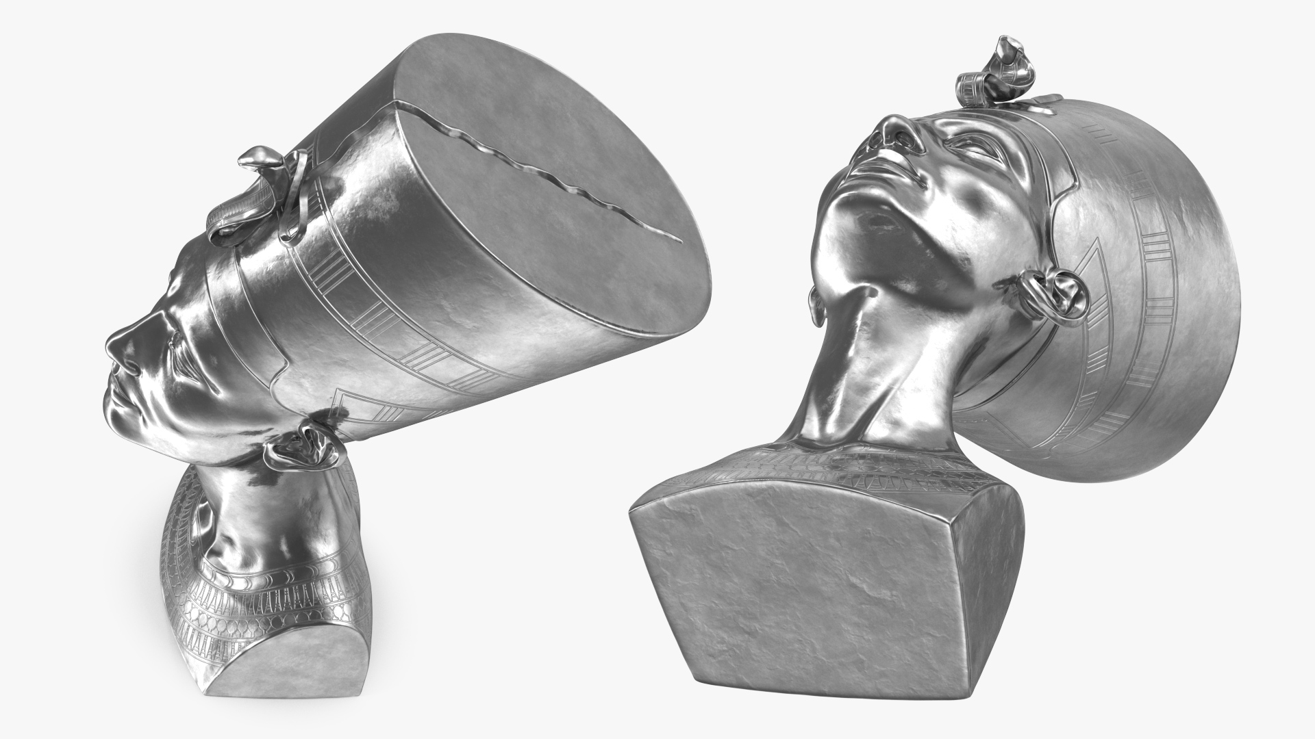 3D model Silver Bust of Queen Nefertiti