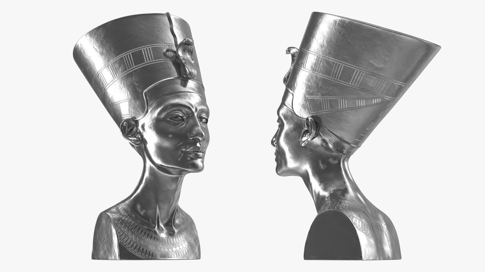 3D model Silver Bust of Queen Nefertiti