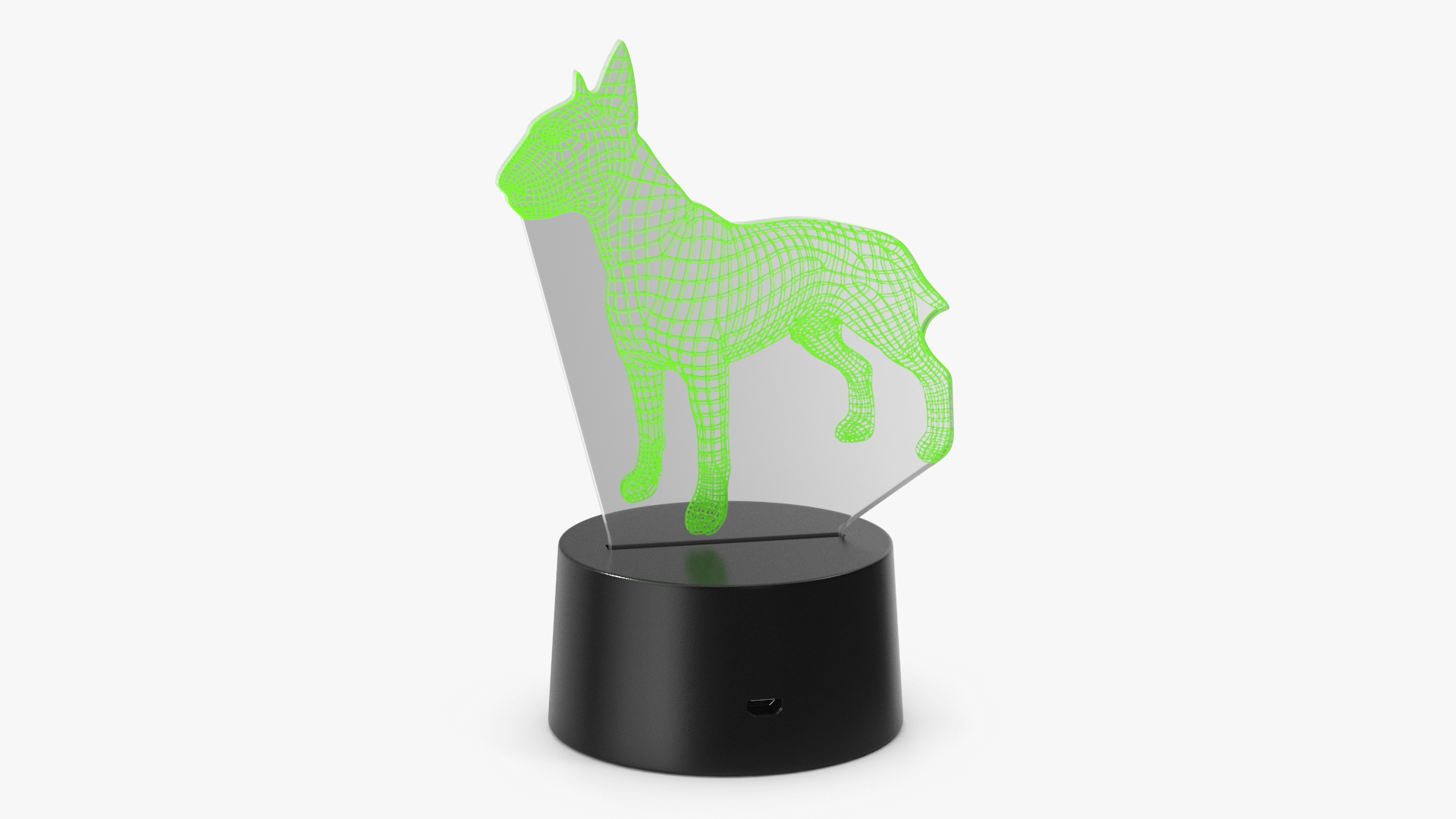 3D Lamp with Dog Green 3D