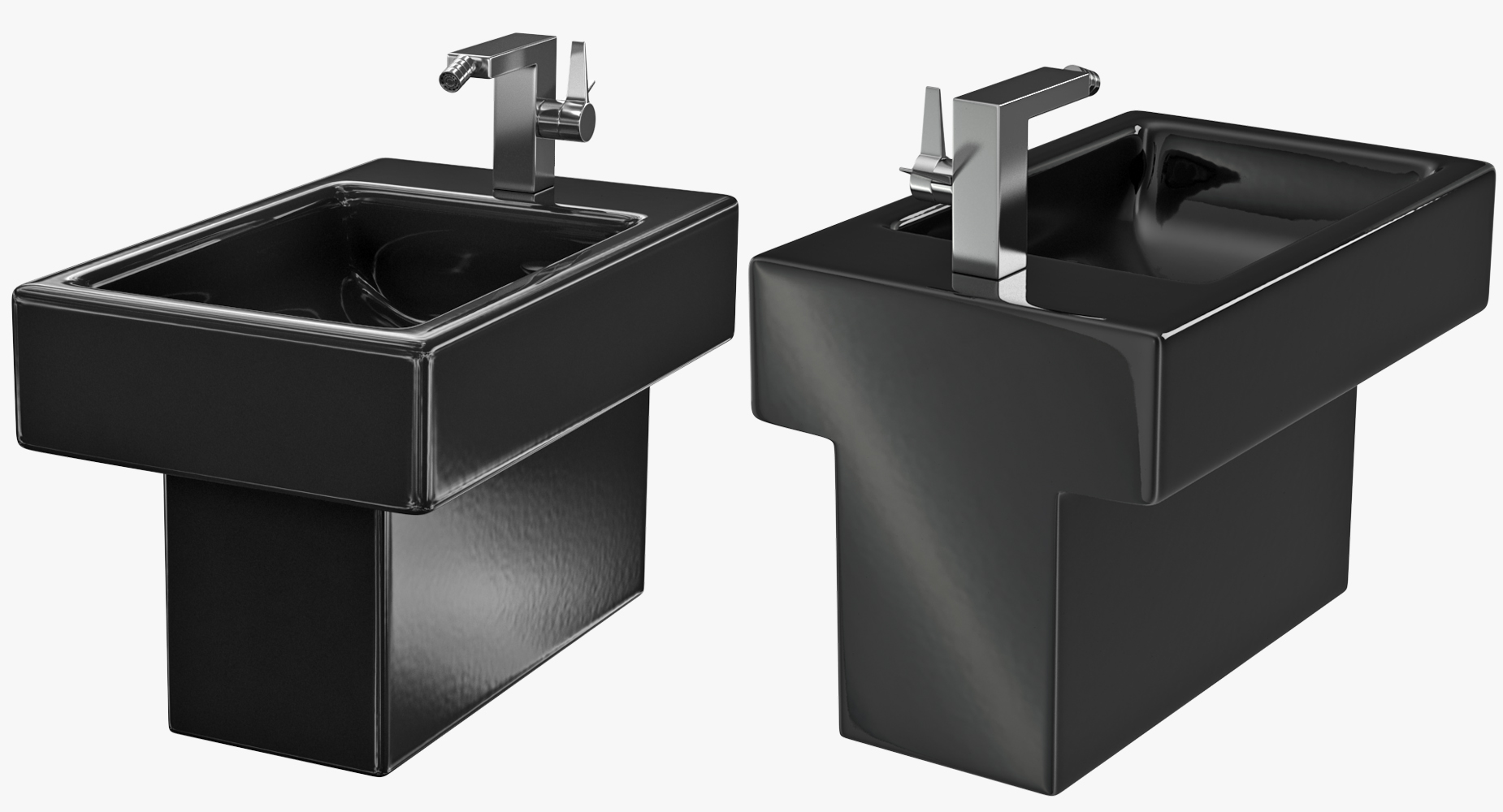 3D Black Modern Bidet model