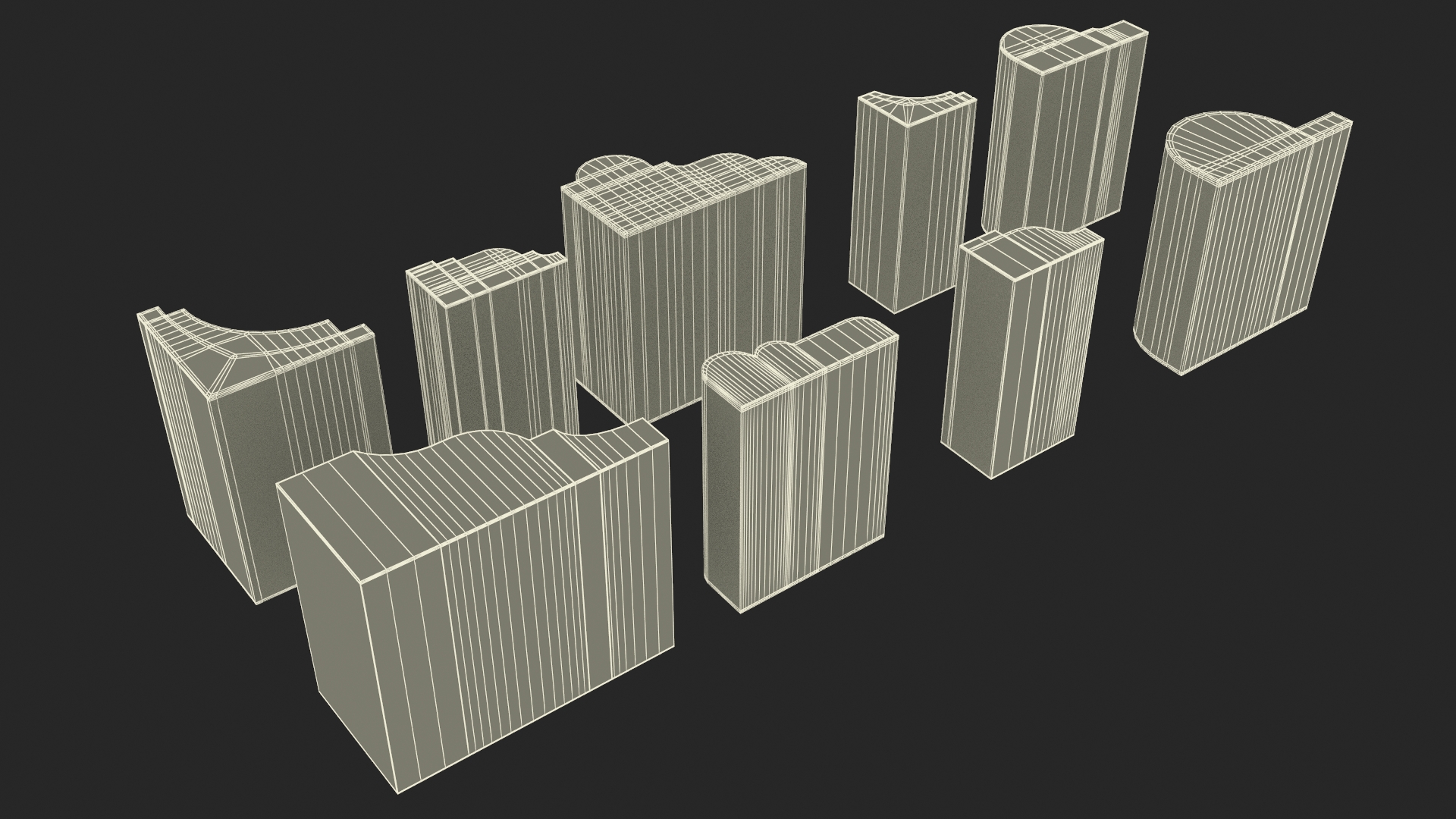 3D model Set Molding Gypsum Part 1