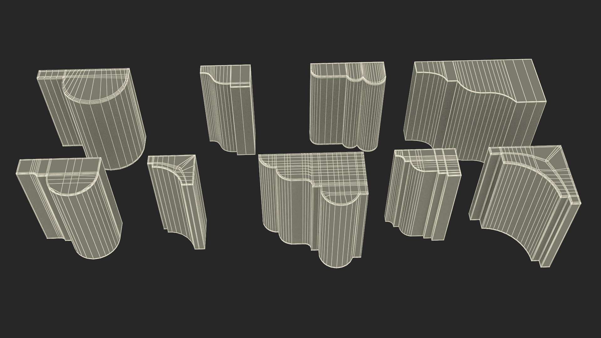 3D model Set Molding Gypsum Part 1