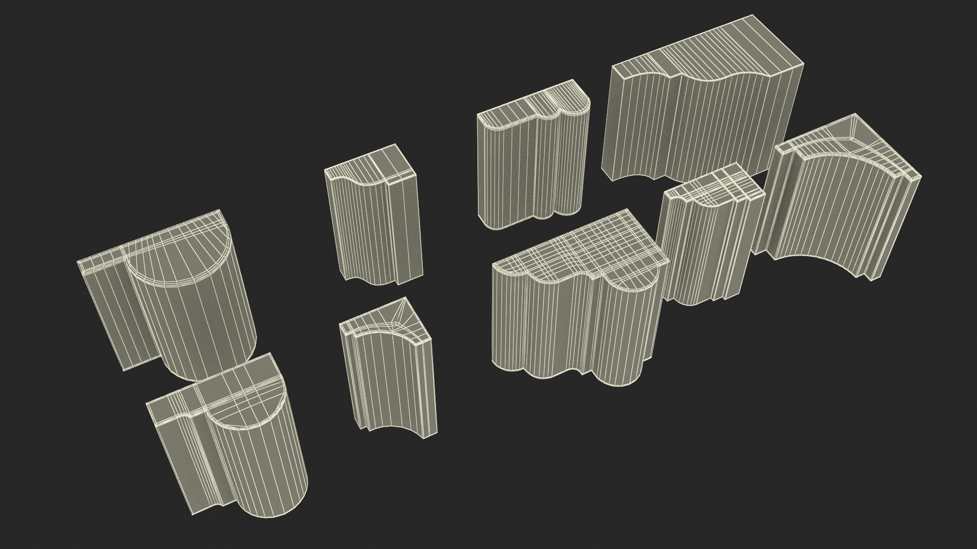 3D model Set Molding Gypsum Part 1