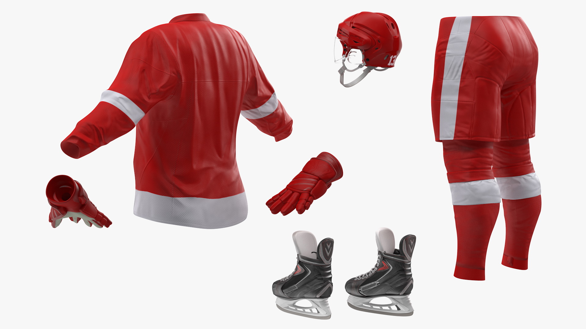 3D model Hockey Equipment Red