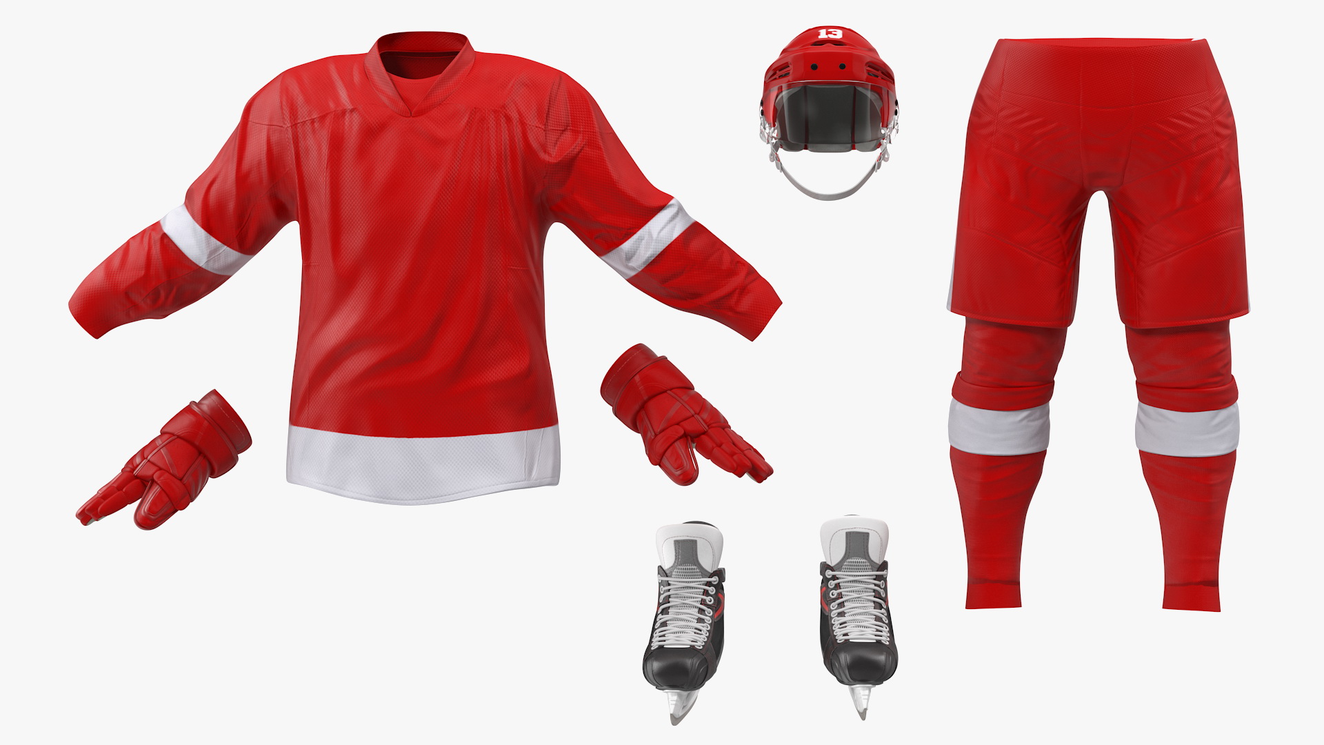 3D model Hockey Equipment Red