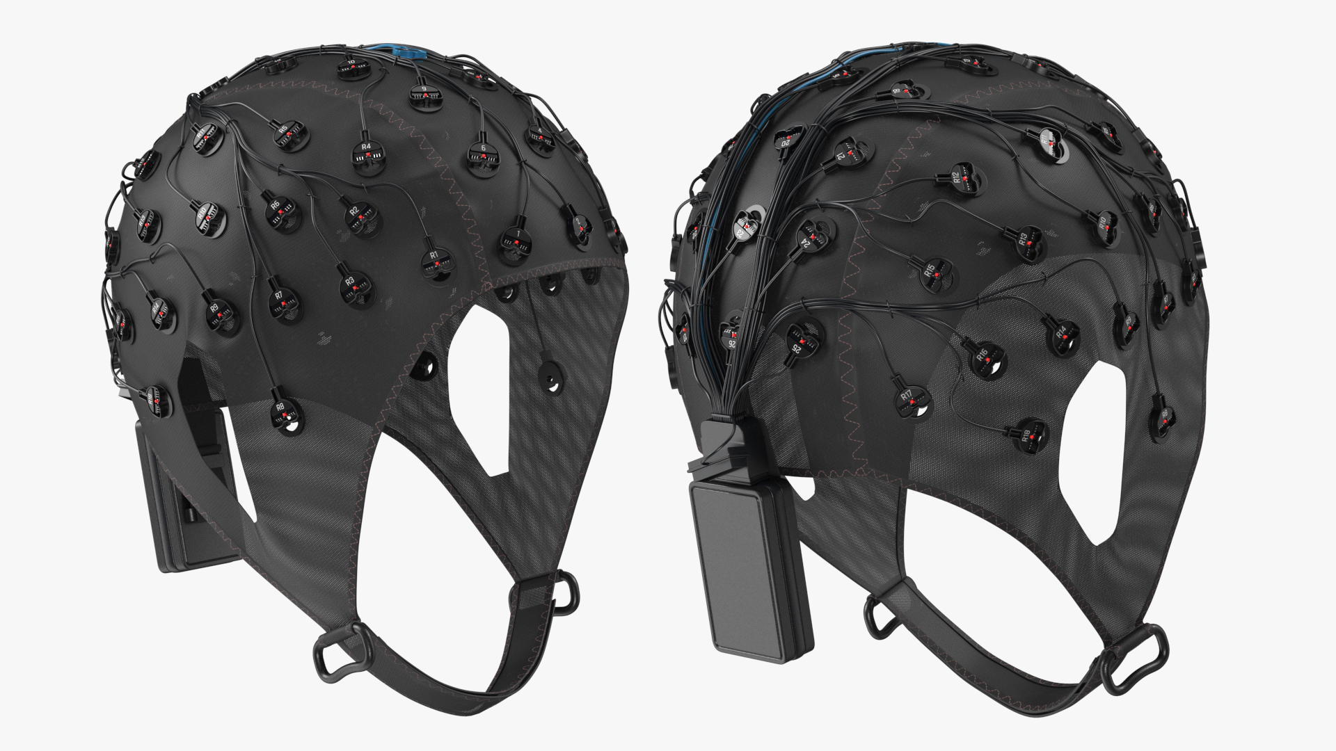 3D EEG Recording Cap Black model