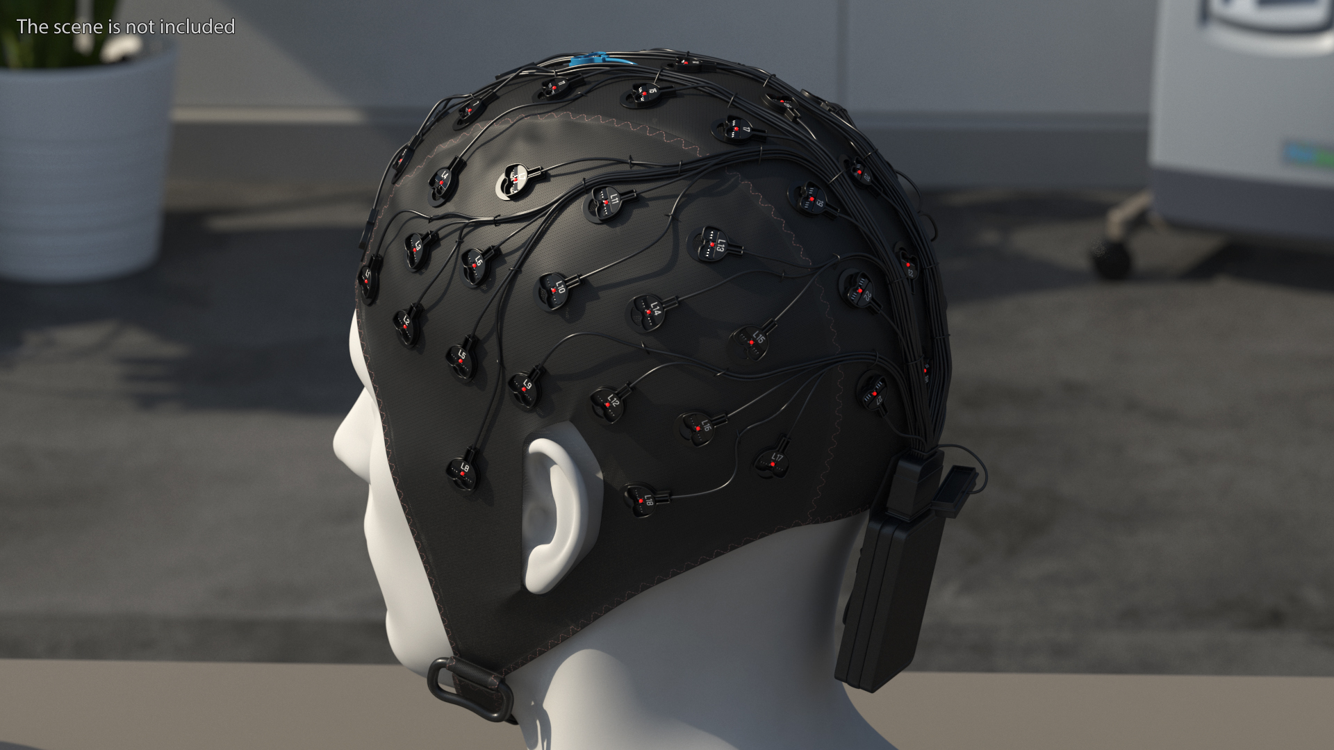 3D EEG Recording Cap Black model