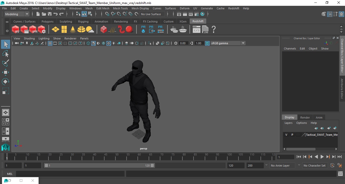 3D Tactical SWAT Team Member Uniform model