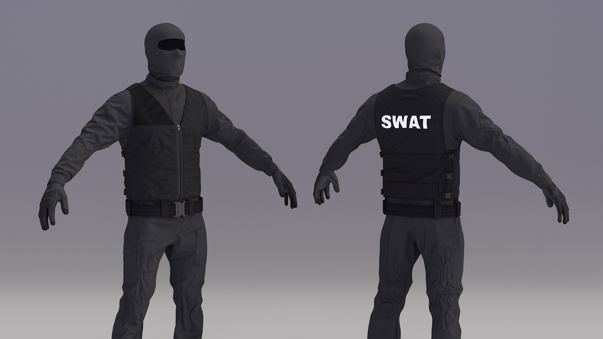 3D Tactical SWAT Team Member Uniform model