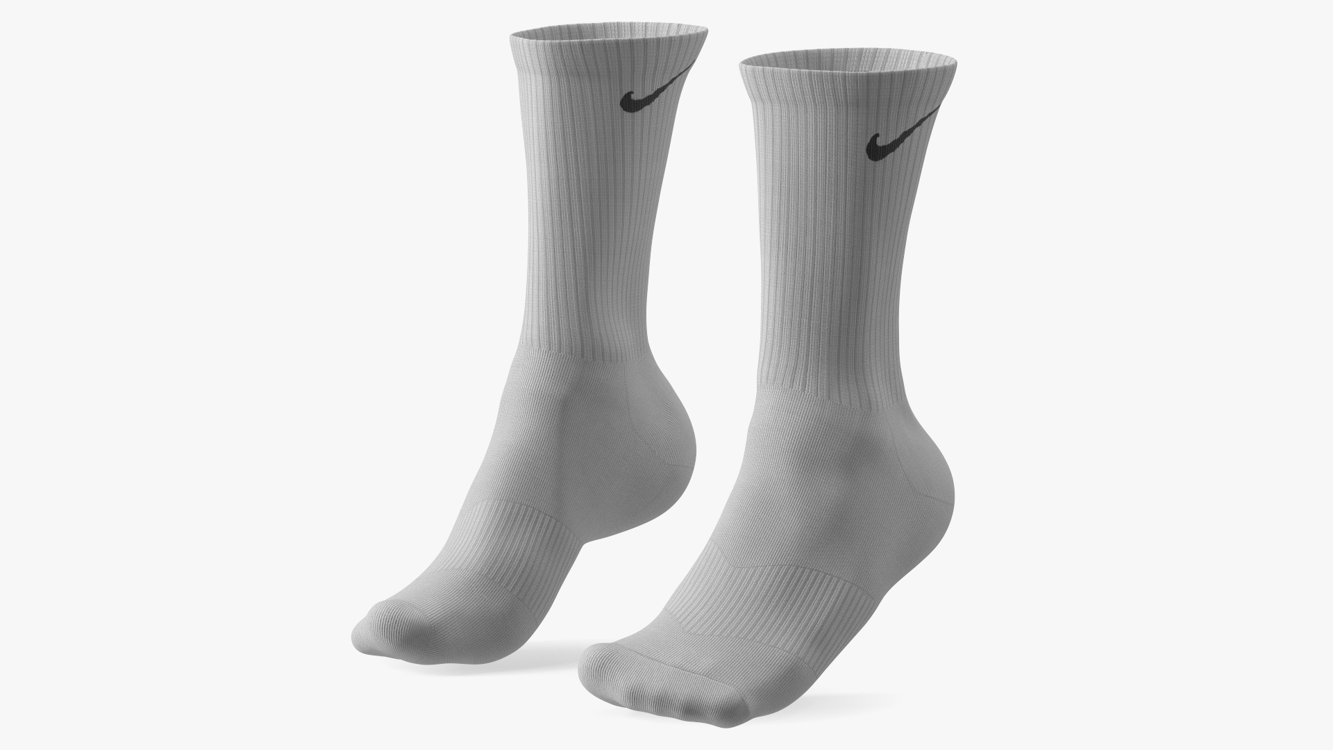 3D Long Socks Nike Grey on The Foot Standing Toes