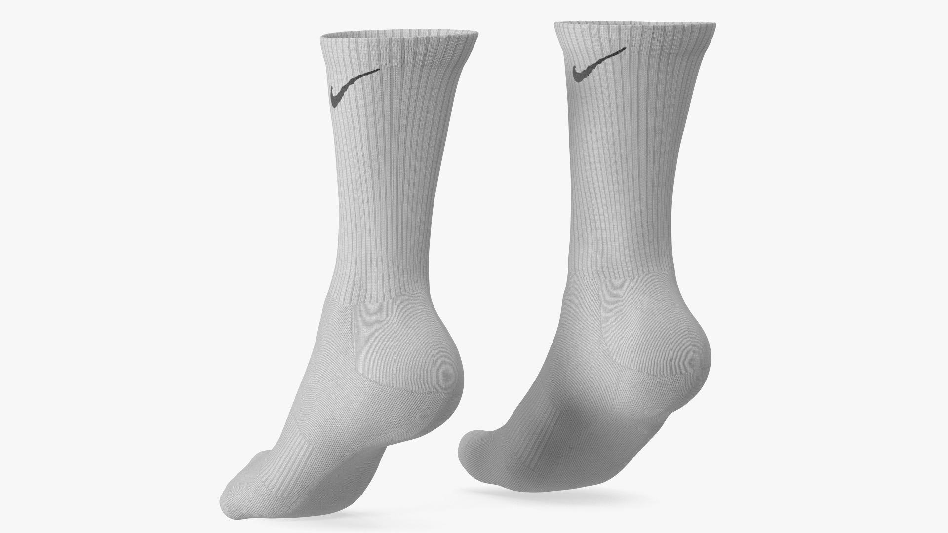 3D Long Socks Nike Grey on The Foot Standing Toes