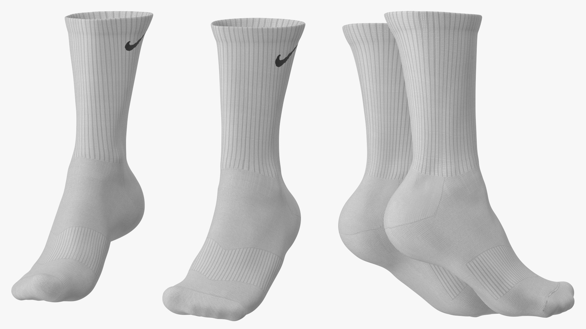 3D Long Socks Nike Grey on The Foot Standing Toes