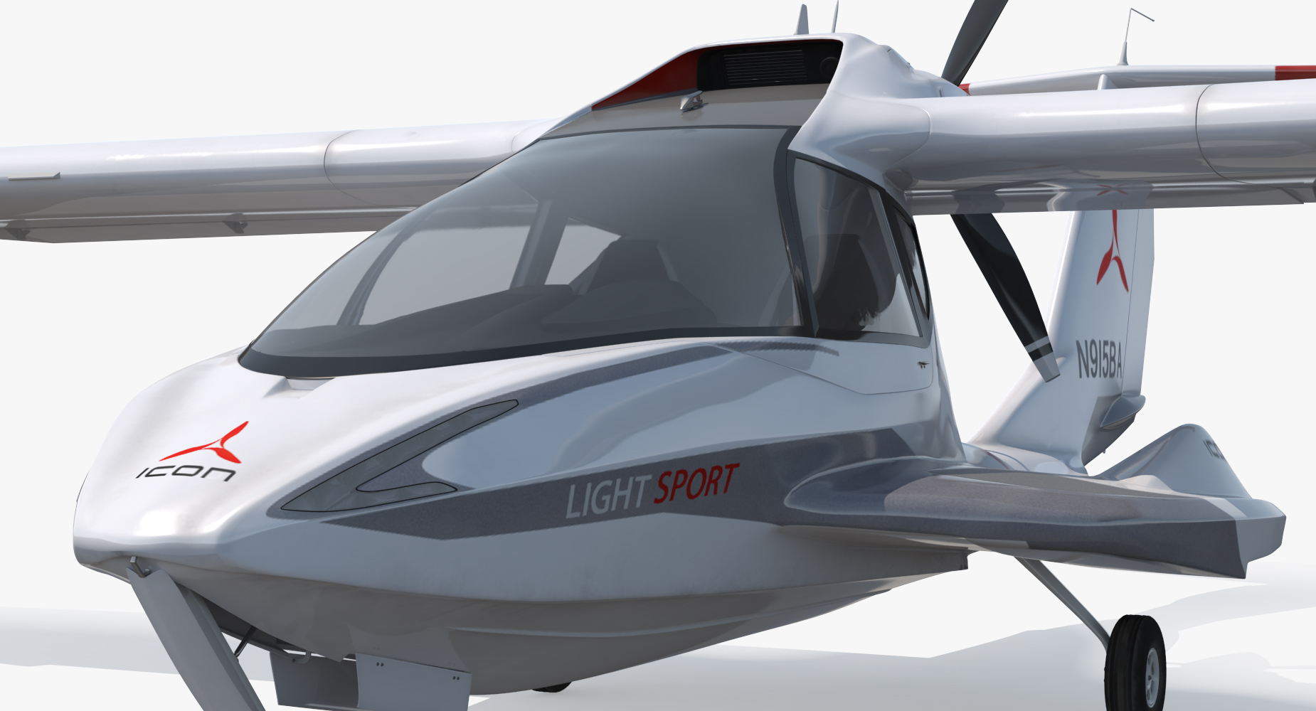 3D Amphibious Light Sport Aircraft Icon A5 Rigged