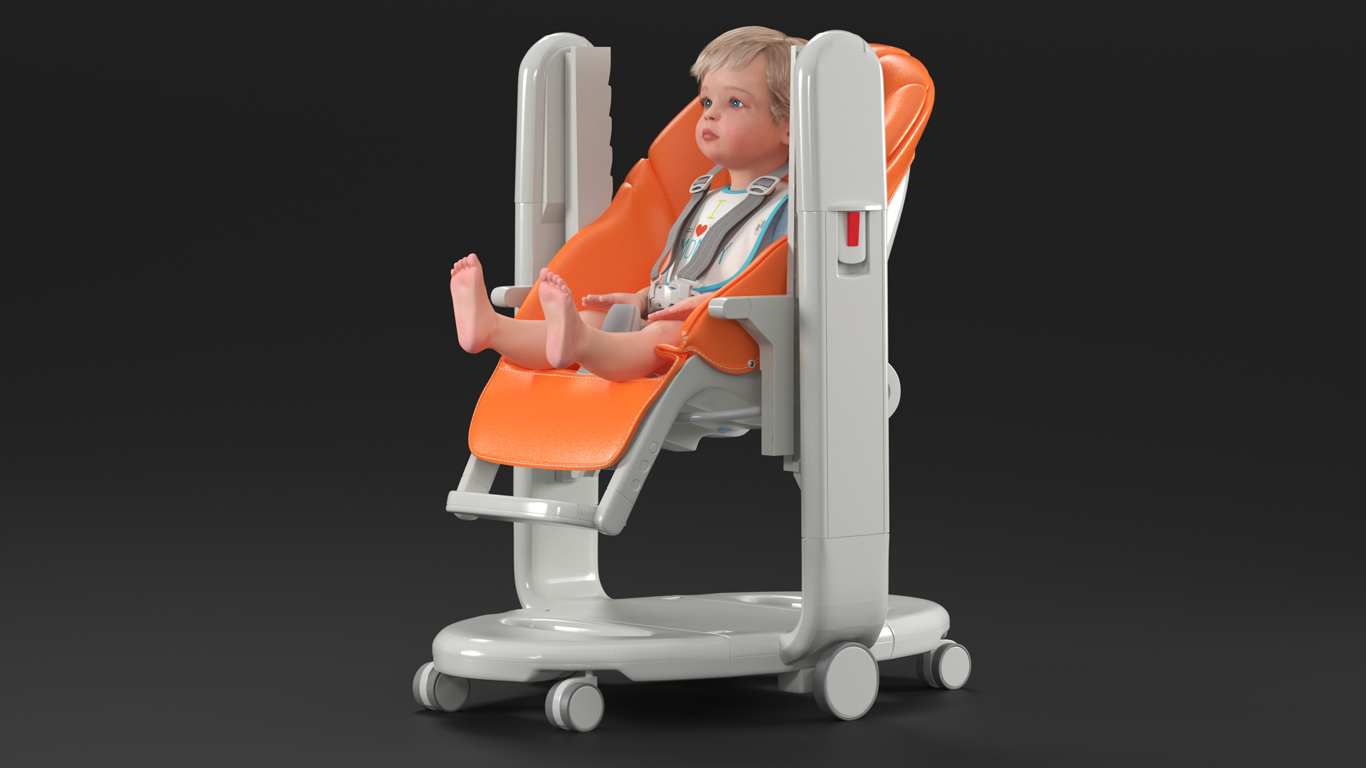 Toddler in Folding High Chair 3D model