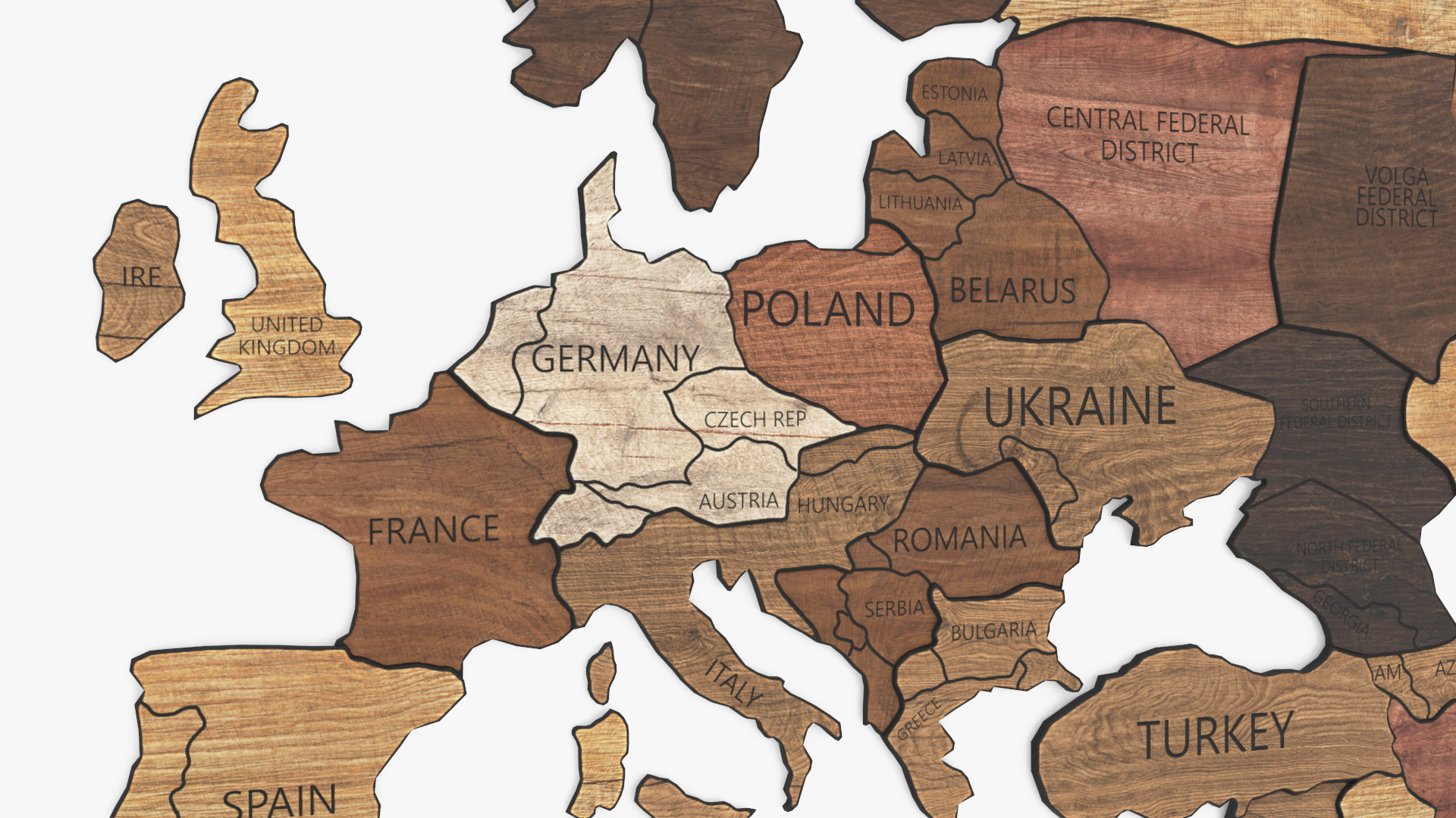 3D model Wood World Map Wall Decor