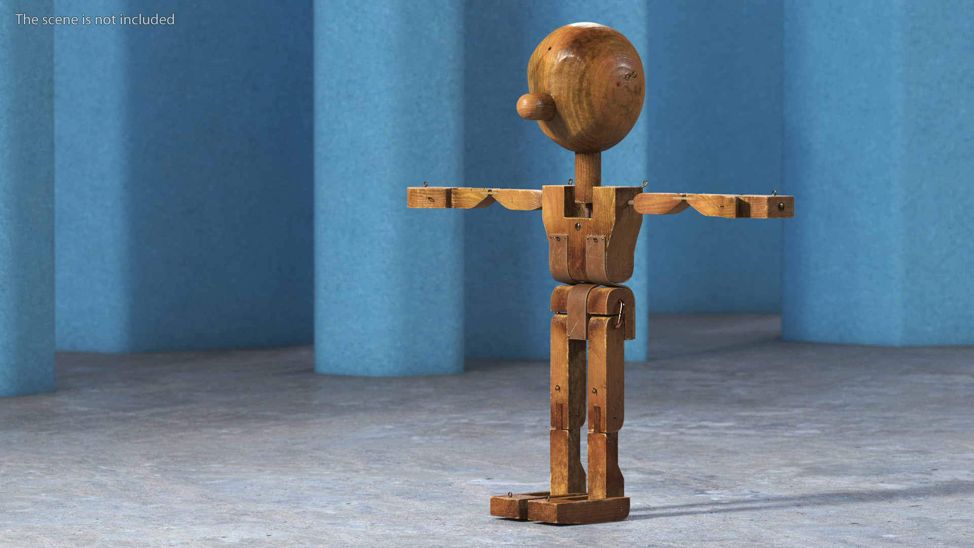 Dirty Wooden Character Rigged 3D model