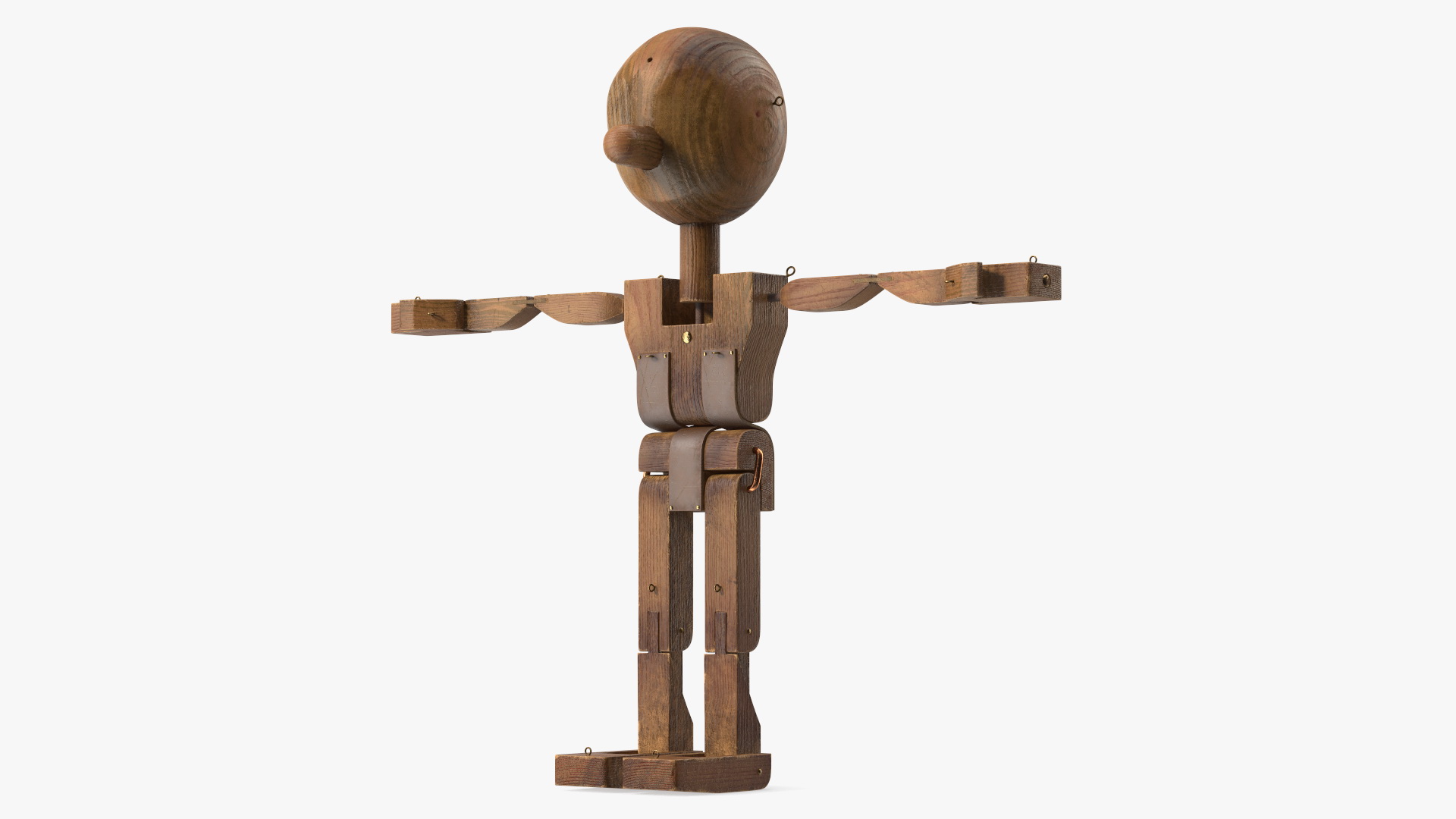 Dirty Wooden Character Rigged 3D model