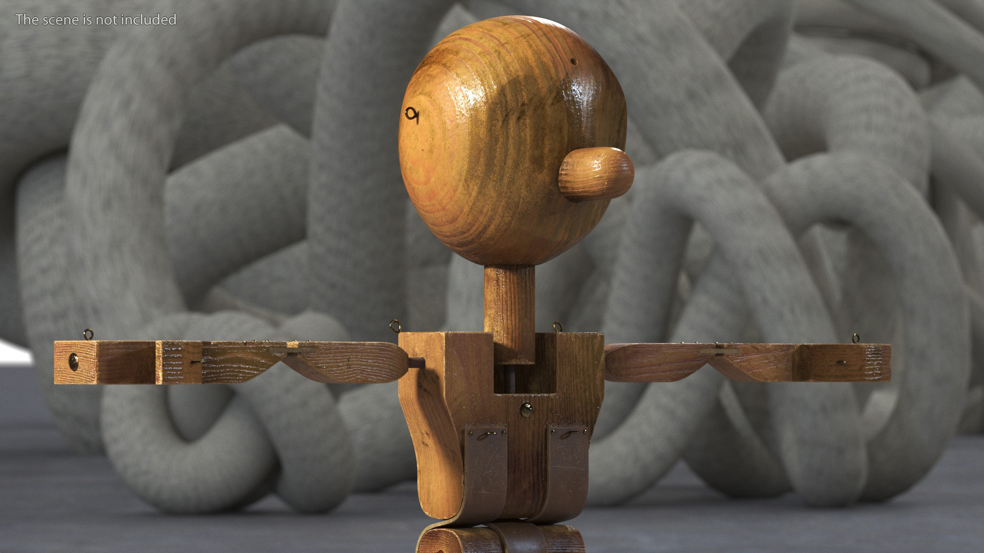 Dirty Wooden Character Rigged 3D model