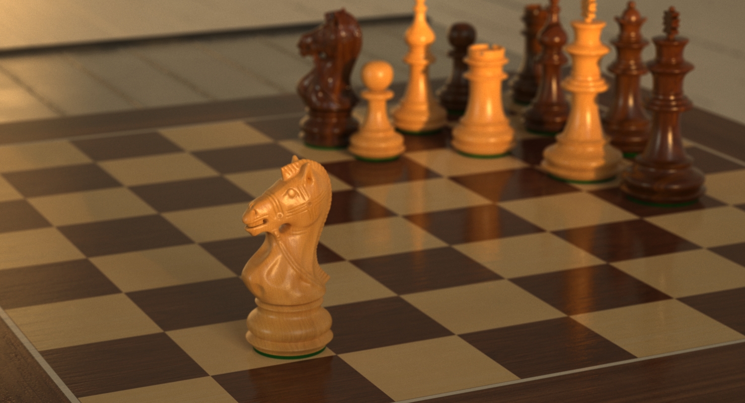 Wooden Chess Knight 3D model