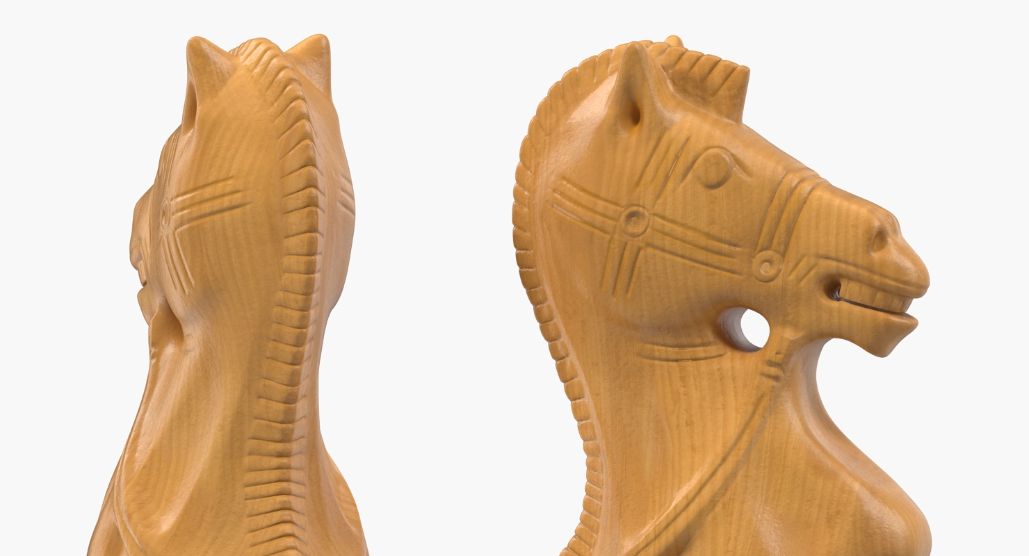 Wooden Chess Knight 3D model