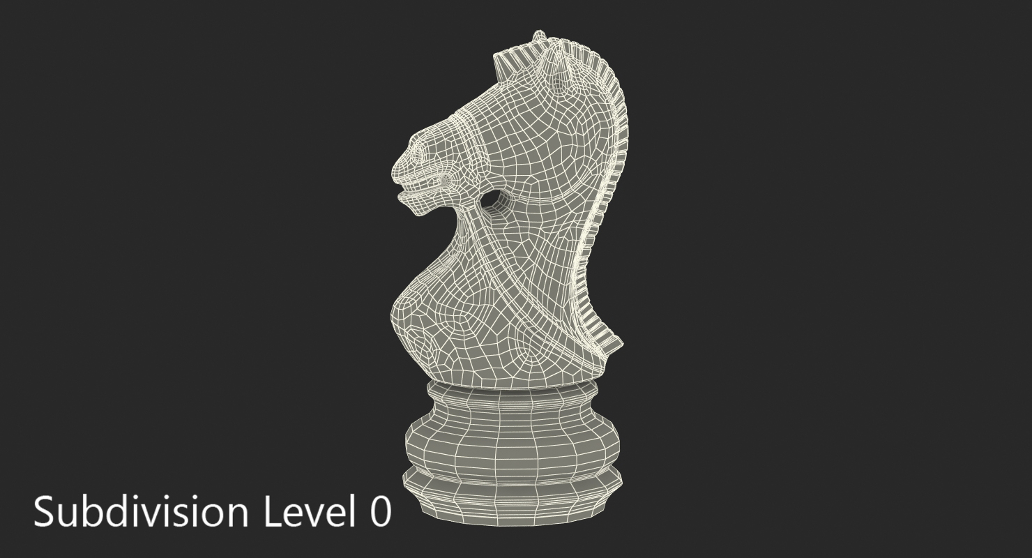 Wooden Chess Knight 3D model