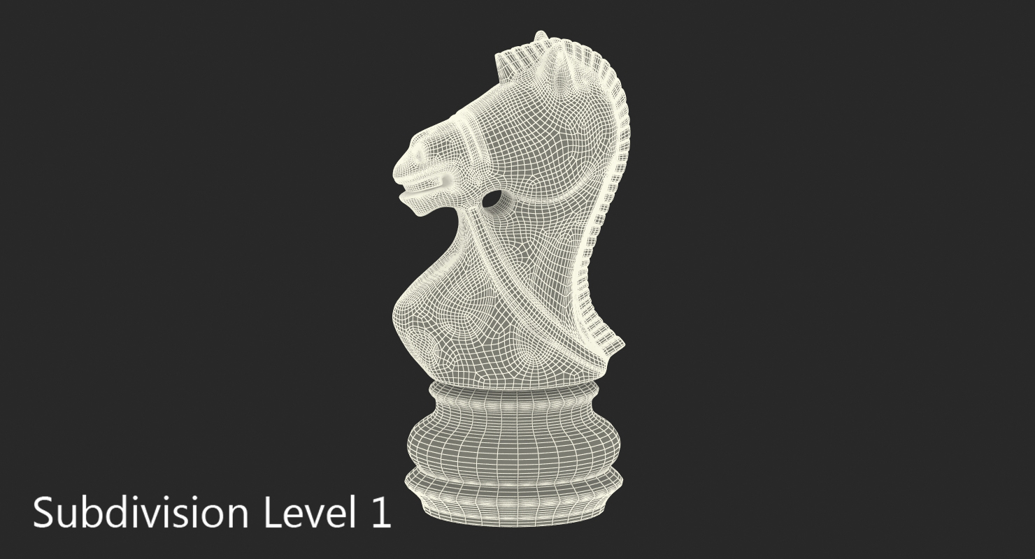 Wooden Chess Knight 3D model