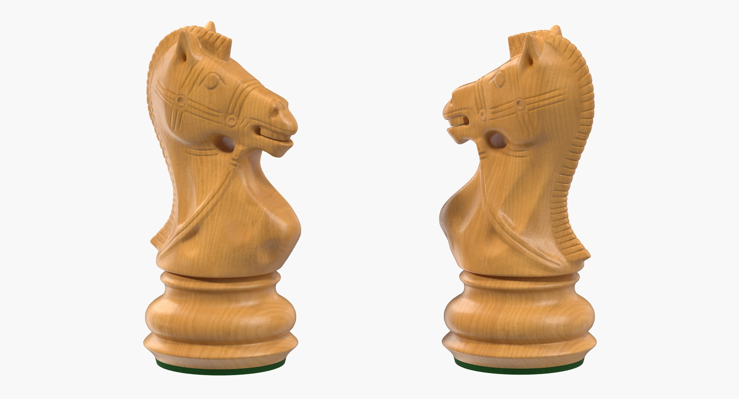 Wooden Chess Knight 3D model